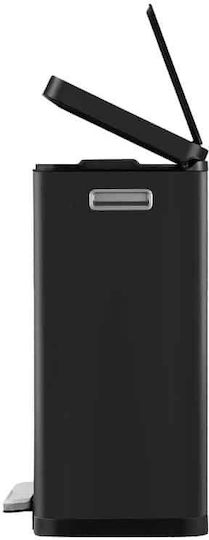 Eko Coș De Gunoi X-Cube VB 936840 Reciclare Din Oțel Inoxidabil Cu Pedală Negru 40lt