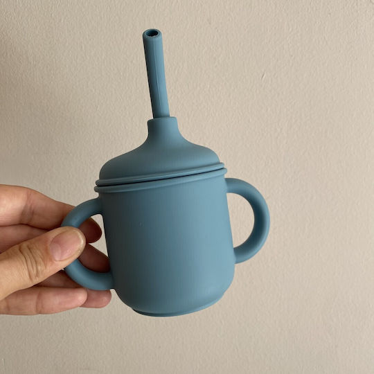 Nok Nok Baby Cup with Handles and Straw Sippy Signature made of Silicone Green 200ml