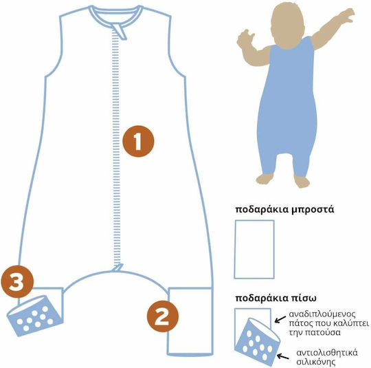 Baby Bliss Χειμερινός Υπνόσακος με Πόδια 2.5 tog Penguin Blue