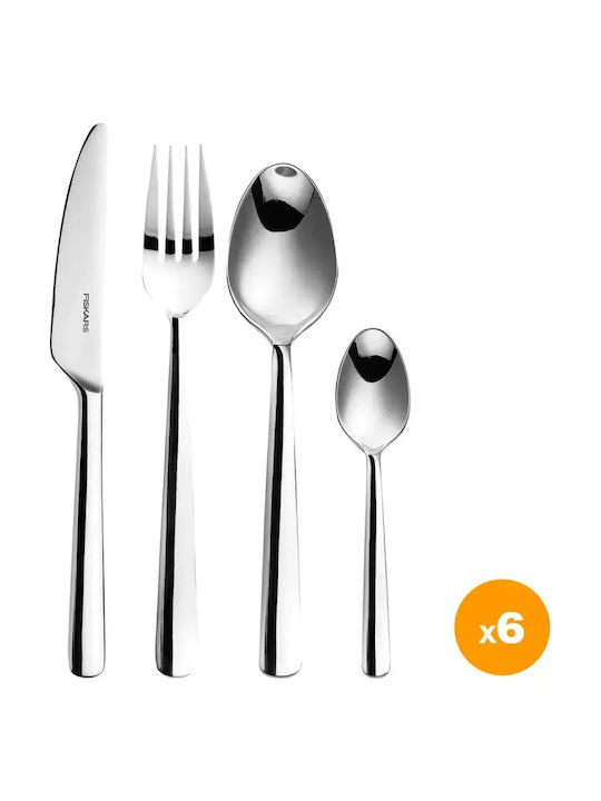 Fiskars Cutlery Set Stainless Silver 24pcs