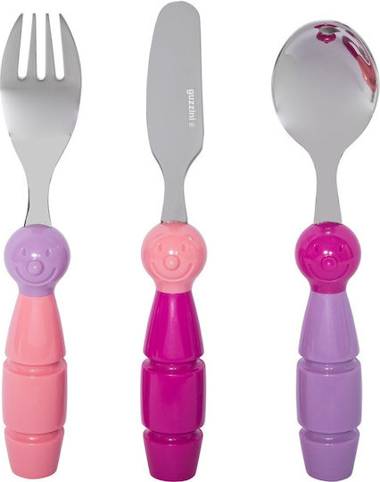 Guzzini Billo Besteckset Edelstahl Rosa 3Stück