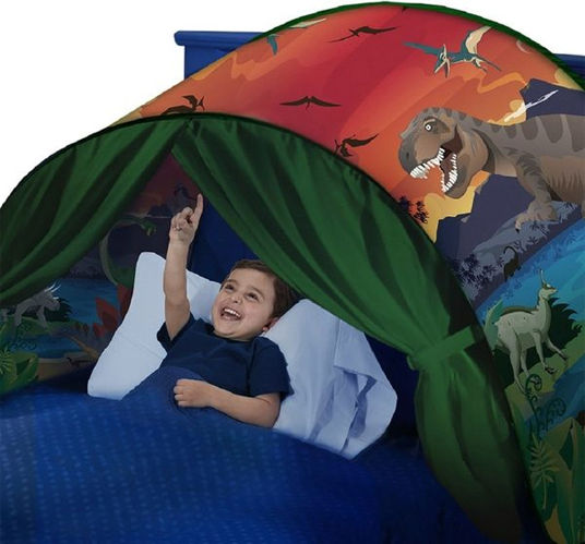 Kids Bed Tunnel Dinosaur Island Green