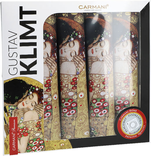 Carmani Platzdeckchen Stoff Braun 40x29.5cm 4Stück