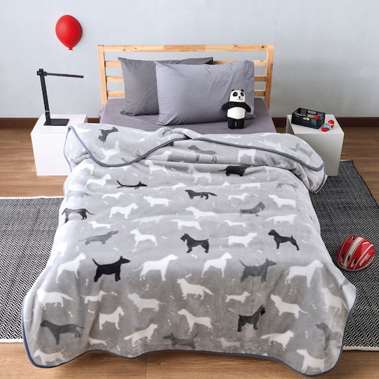 Kentia Одеяло Велур Dogo Сив 160x220cm