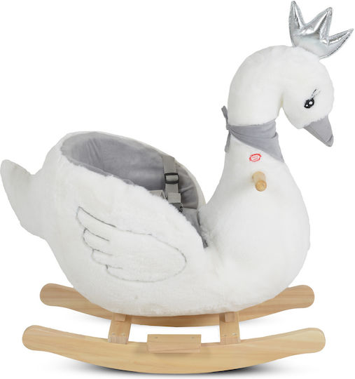 Moni Wooden Rocking Toy Swan for 12+ months with Max Load Capacity 30kg White