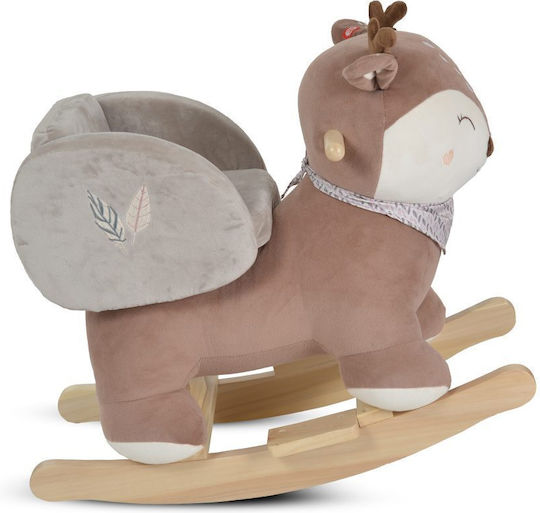 Moni Daphne Wooden Rocking Toy Deer for 12+ months with Max Load Capacity 30kg Brown
