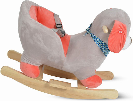 Moni Ollie Wooden Rocking Toy Dog for 12+ months with Max Load Capacity 30kg Multicolour