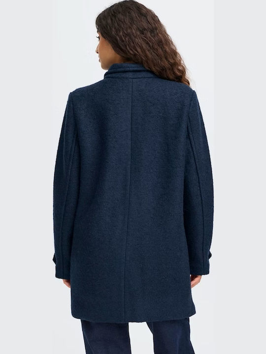 Din lână Femeie Dark Navy Palton