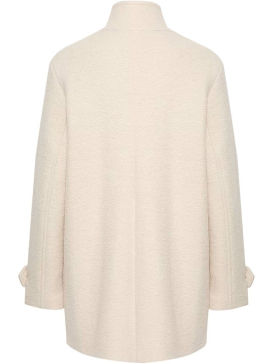 Wolle Damen Almond Milk Mantel