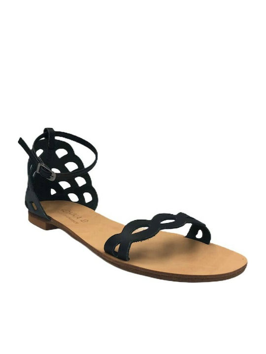 Women's Flat Sandals in Black Color