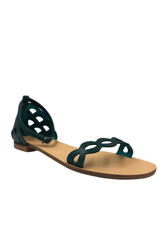Women's Flat Sandals in Green Color