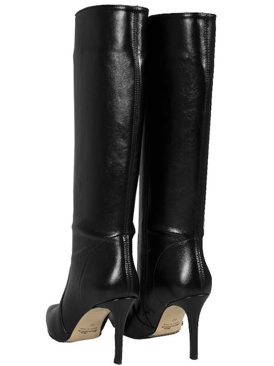 Synthetic Leather High Heel Women's Boots Black