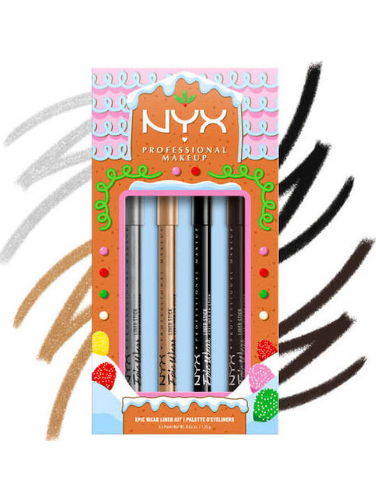 NYX Professional Makeup Gingerbaddie Land Epic Wear Σετ Μακιγιάζ για τα Μάτια 4τμχ