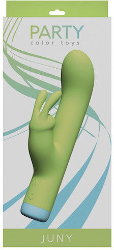 Party Color Toys Juny Δονητής Rabbit 16.6cm Πράσινος