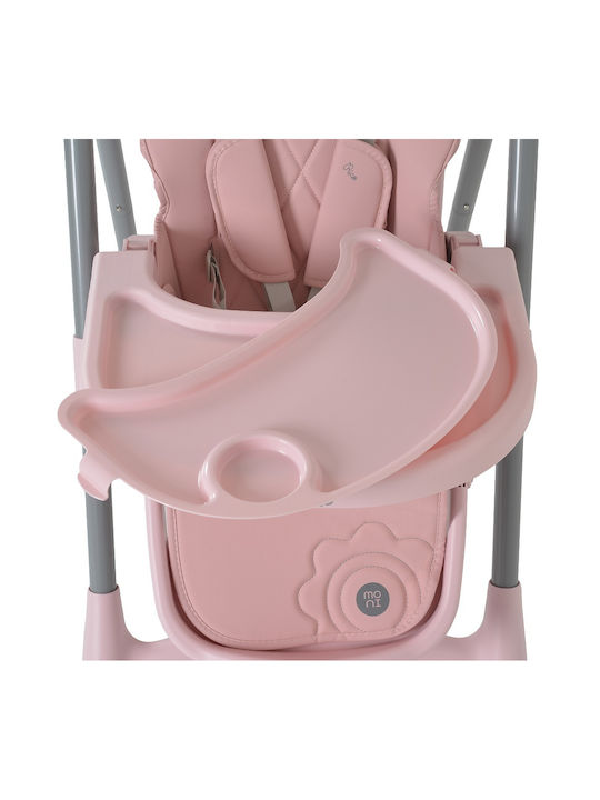 Moni Rico Foldable Baby Highchair with Adjustable Height Pink