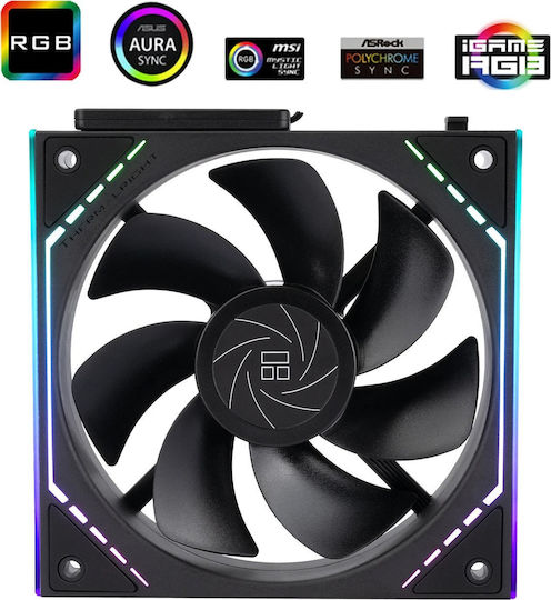 Thermalright TL-M12QR Корпусен вентилатор 120мм с ARGB осветление 3бр Черен