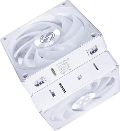 Lian Li Uni Fan CL Wireless Reverse Blade Case Fan 120mm (2100rpm) With RGB Lighting 3pcs White & Controller