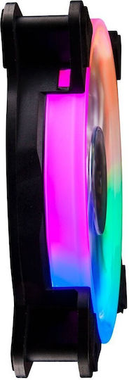 1STPLAYER DF1202512SELN Ventilator Pentru Carcasă 120mm (1100rpm / 38.19cfm) cu Iluminare RGB și Conexiune 3-Pin