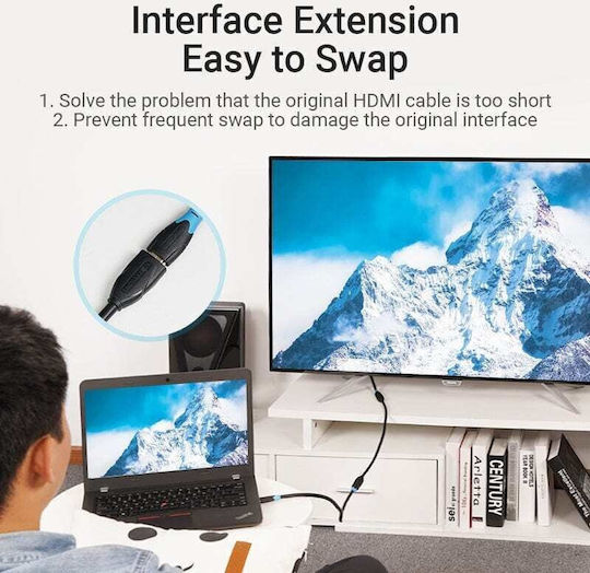 Vention HDMI 2.0 Premium High Speed 4K 60Hz HDR Cable HDMI female - HDMI female 0.5m Μαύρο