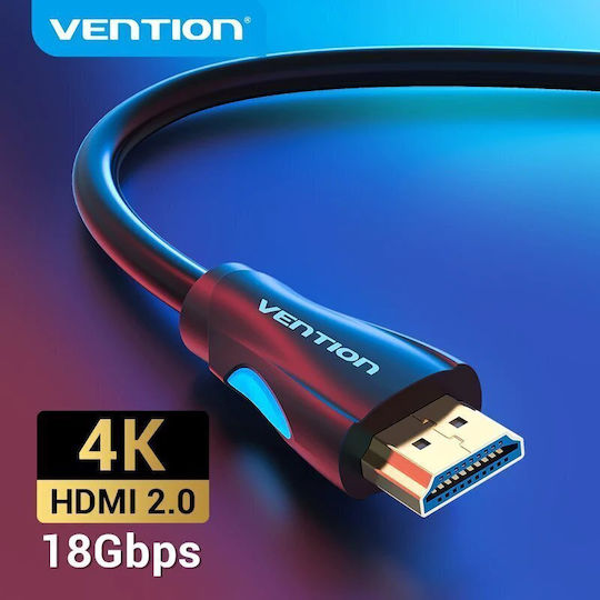 Vention Vaa-m02-b1500 HDMI Cable M To M 15m Black 3840x2160@60Hz Gold-plated Connectors