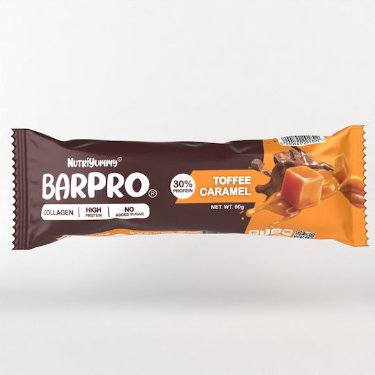 Nutriyummy Barpro Μπάρα με 30% Πρωτεΐνη & Γεύση Toffee Caramel 60gr