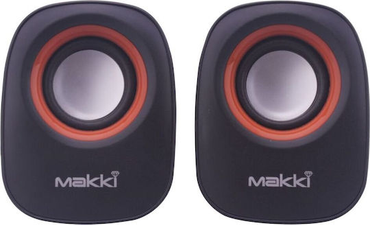 Makki Makki Ηχεία Υπολογιστή 2.0 με Ισχύ 6W σε Μαύρο Χρώμα