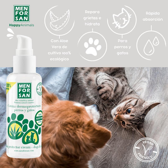 Menforsan Skin-Protective Moisturizing Cream for Dogs and Cats 60 Ml 100% Natural Aloe Vera From Certified Organic Farming