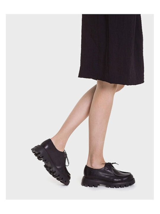 Δερμάτινα Γυναικεία Loafers σε Μαύρο Χρώμα