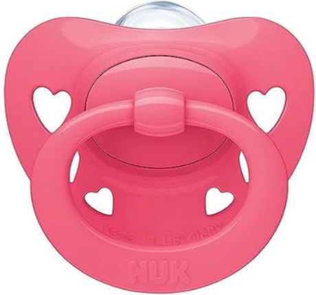 Nuk Signature Orthodontic Pacifier Silicone with Case Flowers - Pink for 18-36 months