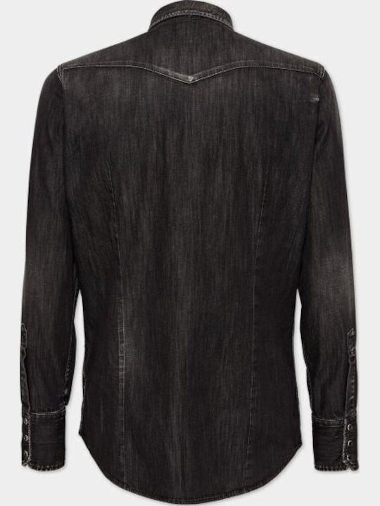 Classic Western Bumbac Cămașă Negru