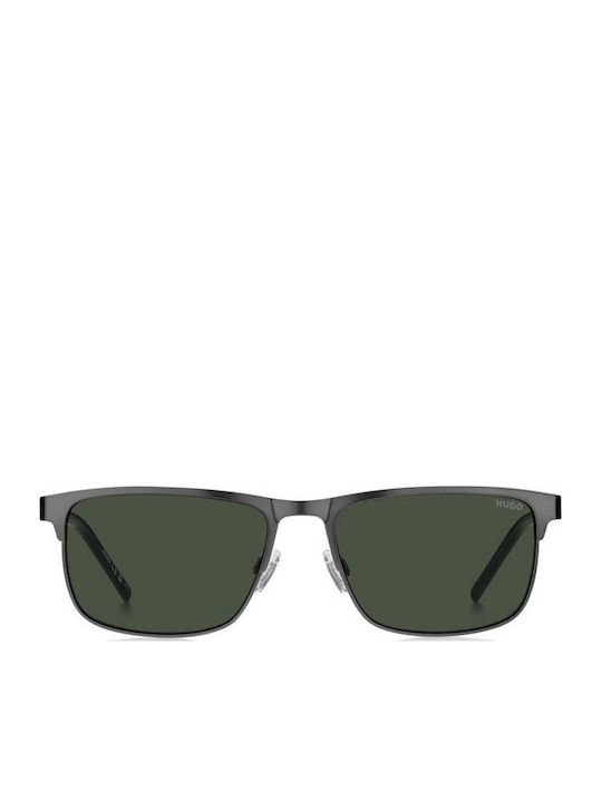 Boss Men's Sunglasses with Gray Metal Frame and Green Lens HG 1385/S R80/QT