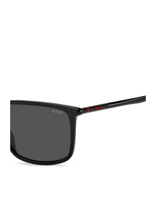 Boss Men's Sunglasses with Black Plastic Frame and Black Lens HG 1374/S 807/IR