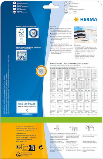 Herma Small Adhesive Labels in White Color