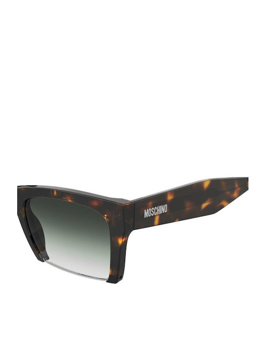 Moschino Unisex Sunglasses with Brown Tartaruga Plastic Frame and Green Gradient Lens mos196/s 086/9K