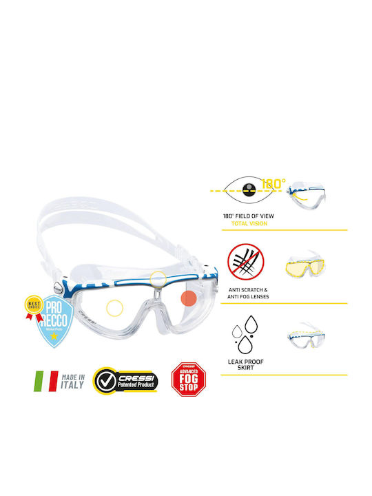 CressiSub Skylight Swimming Goggles Adults with Anti-fog Lenses Black