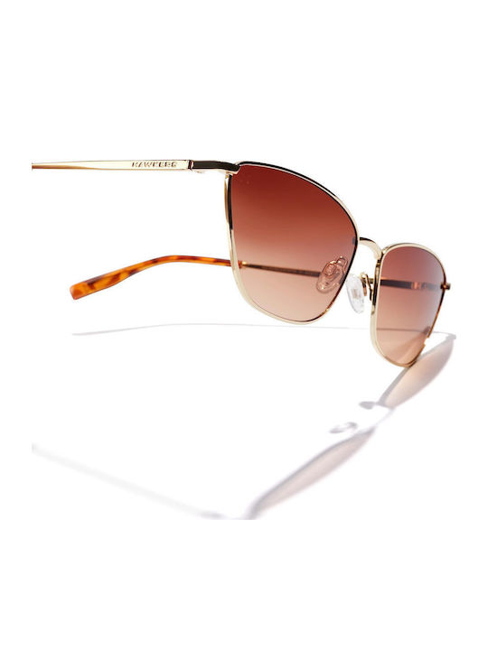Hawkers Fresh Women's Sunglasses with Gold Metal Frame and Red Gradient Lens HFRE23DWM0
