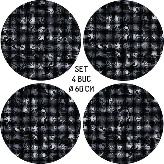 Set 4 Folii Adezive Imprimate Eco-solvent pentru Exterior Decorare Jante Auto Diametru 60 Cm Model Fjt-31