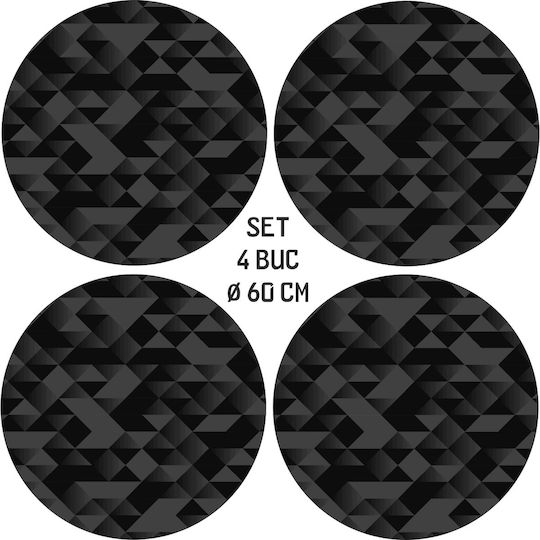 Set 4 folii imprimate pentru exterior ecosolvent autoadezive pentru decorarea jantelor auto diametru 60 cm model Fjt-25