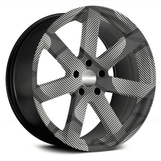 Set 4 Folii Adezive Imprimate Eco-solvent pentru Exterior Decorare Jante Auto Diametru 60 Cm Model Fjt-22