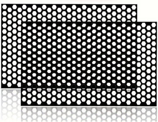 Set 2 Foi Adezive Decorare Stopuri Auto Dimensiune 2 X 48 X 30cm Culoare Negru Mat Model Fagure