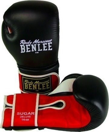 Benlee Sugar Deluxe Boxing Gloves made of Synthetic Leather for Match Black