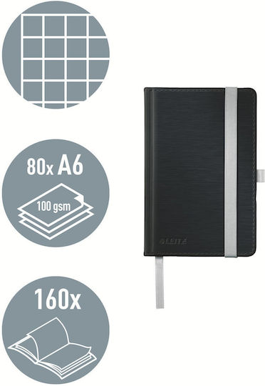 Leitz Notebook 160 Sheets A6 Square Black