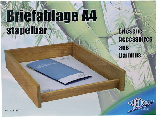 Wedo 061807 A4 Bamboo Stackable Document Tray Brown