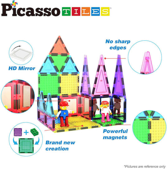 PicassoTiles Магнитна Конструктивна Игра за Деца 3+ години+ Години