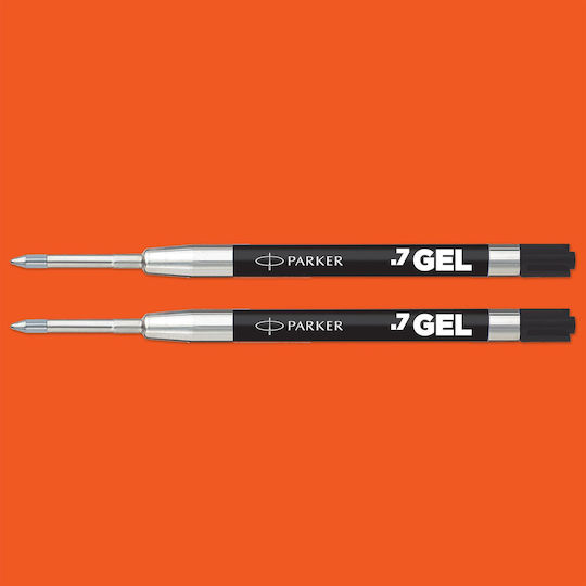 Parker 2 Ανταλλακτικά Μελάνια για Στυλό Medium Μαύρα