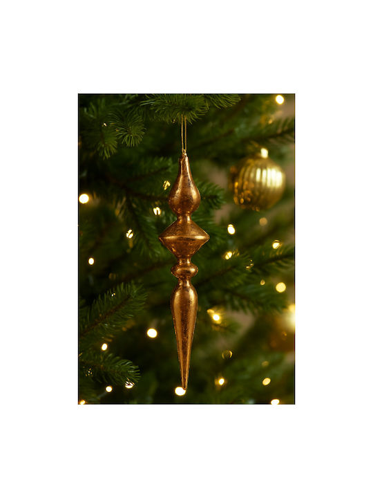 Hanging Ball Ornament Ornament Glass Brown Set 2pcs