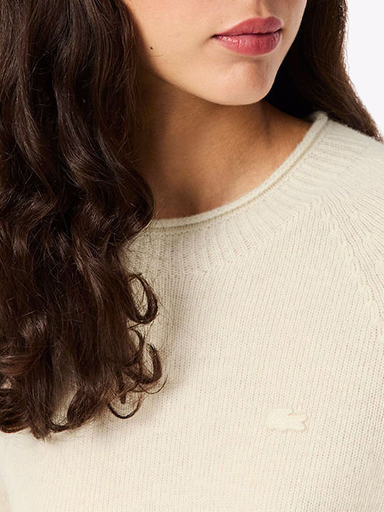 Women's Long Sleeve Sweater Woolen Ecru