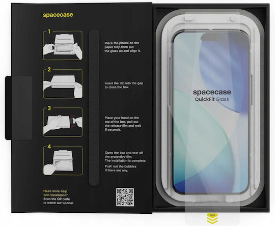 Spacecase 0.33мм Закалено стъкло 2бр (iPhone 17 / 17 Pro / 16 Pro)