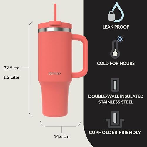 Contigo Бутилка Термос Неръждаема стомана 1.2lt Корал