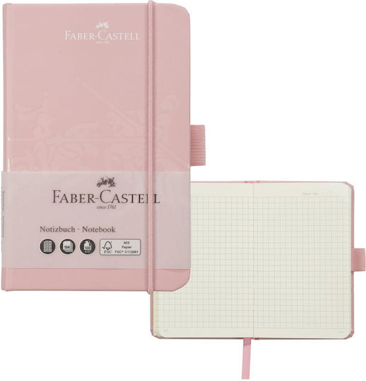 Faber-Castell Rose Notebook 194 Sheets A6 Square with Elastic and Pen Holder Pink